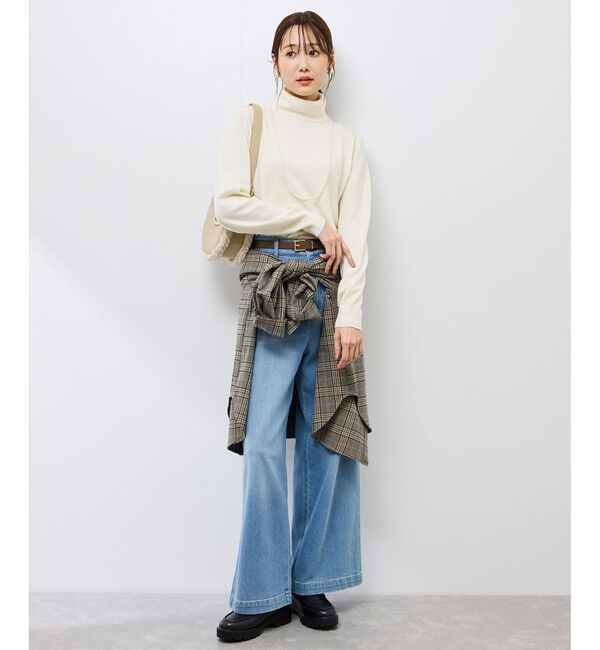 Rope&rsquo;Picnic「アンチピリング天竺タートルネックニットプルオーバー/イージーケア」|ニット・セーター|