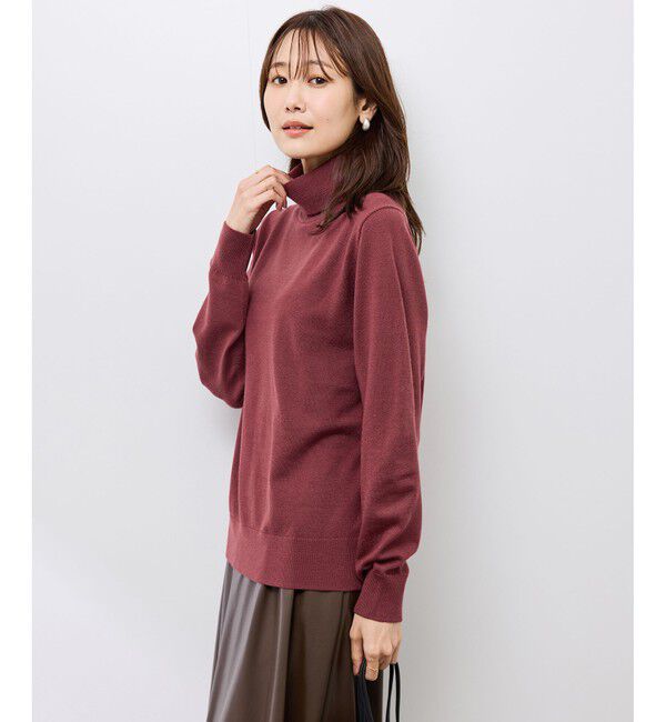 Rope&rsquo;Picnic「アンチピリング天竺タートルネックニットプルオーバー/イージーケア」|ニット・セーター|