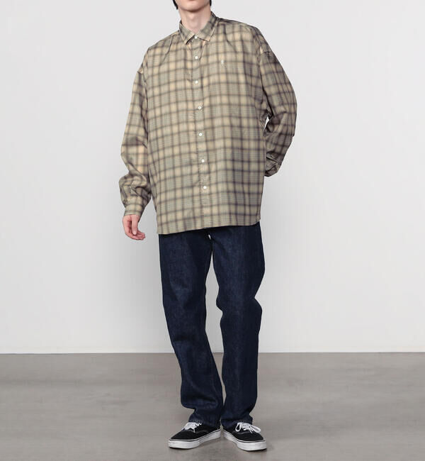 GYMPHLEX「Gymphlex | ポリエステルローン レギュラーカラーシャツ CHECK MEN」|シャツ・ブラウス|
