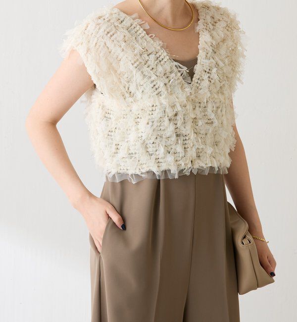  「チュールフリンジセットロンパース」|ワンピース|