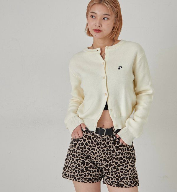  「ワンポイントクルーカーデ」|カーディガン|