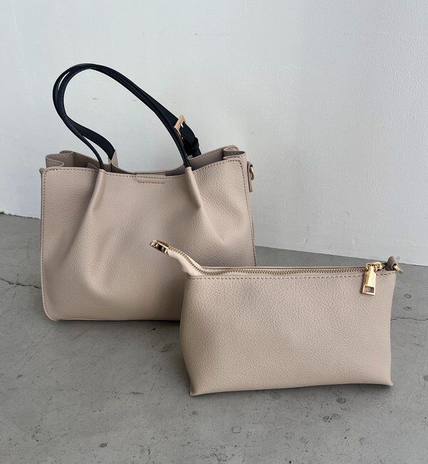  「【ミニバッグSET】2SETタックハンドルバッグ」|トートバッグ|