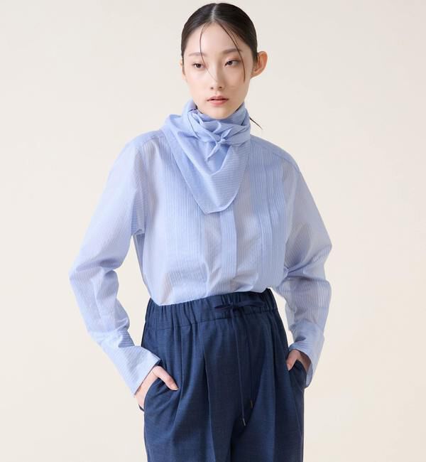 TIARA「スカーフ付きバンドカラーシャツ」|シャツ・ブラウス|