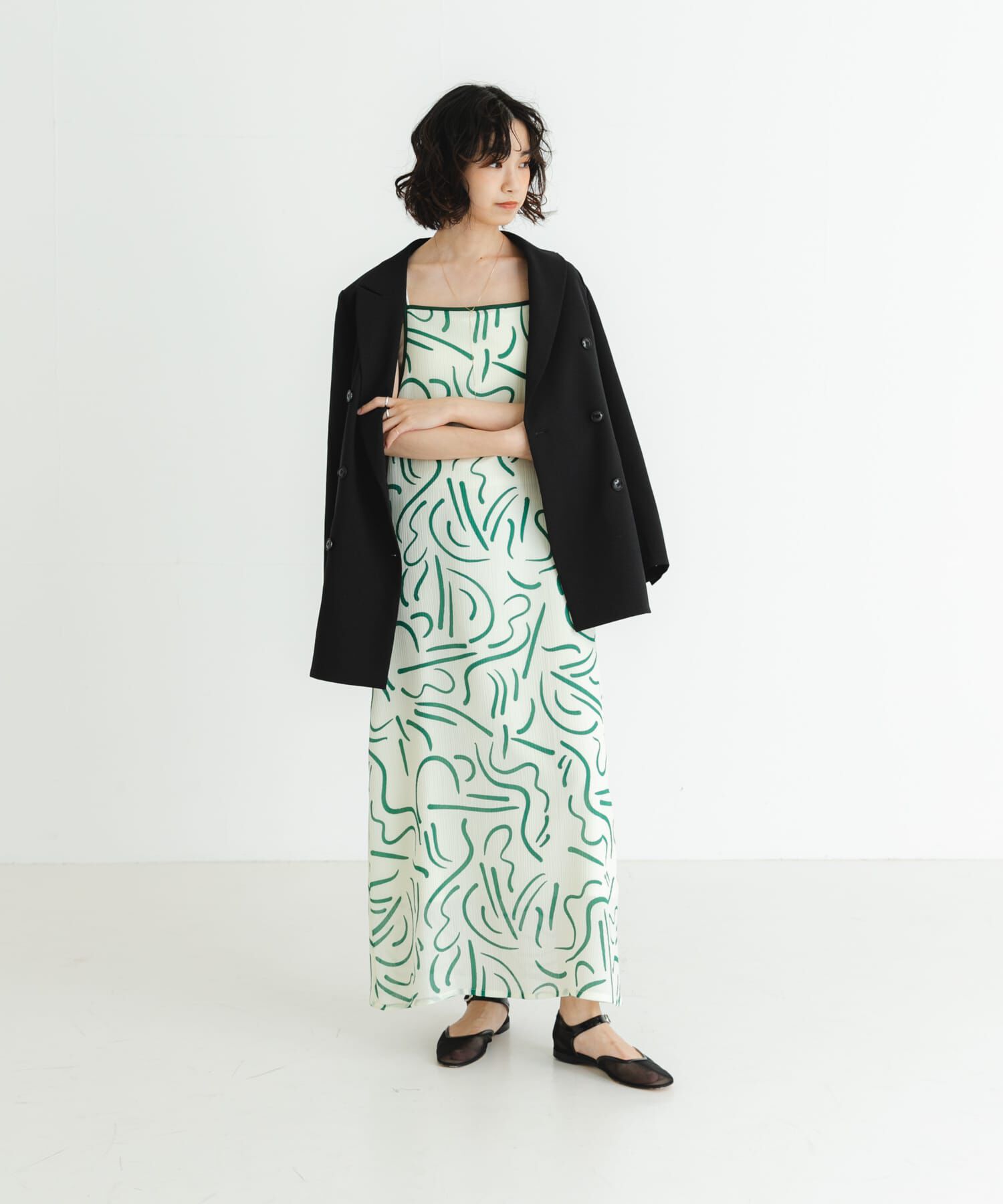 URBAN RESEARCH「『イージーケア』ドローイングアートプリントワンピース」|ワンピース|