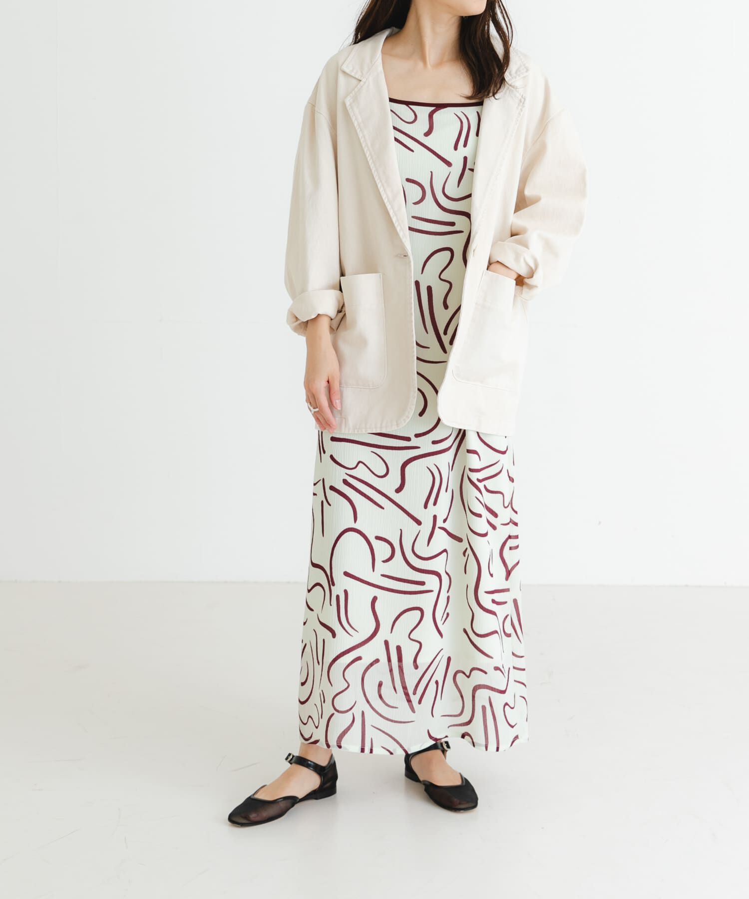 URBAN RESEARCH「『イージーケア』ドローイングアートプリントワンピース」|ワンピース|