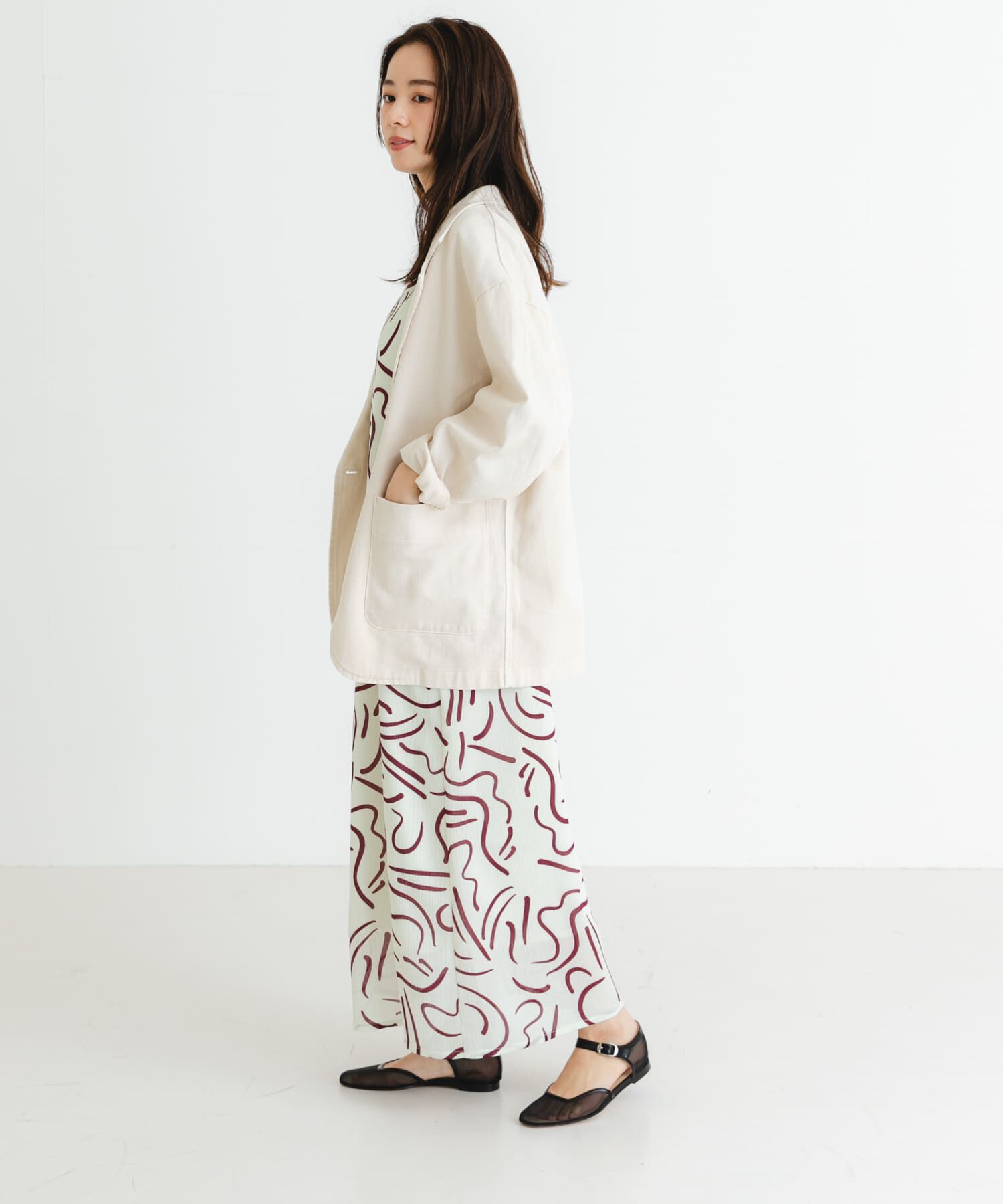 URBAN RESEARCH「『イージーケア』ドローイングアートプリントワンピース」|ワンピース|