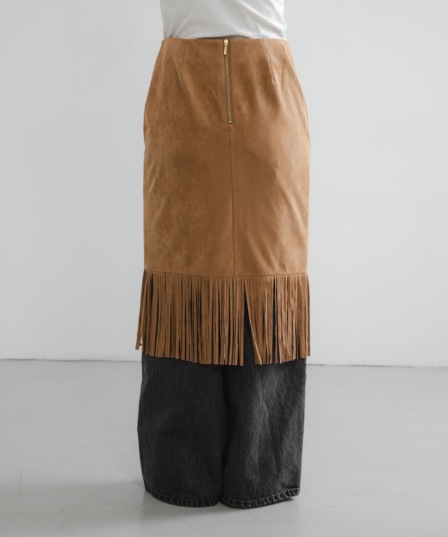 URBAN RESEARCH「スエードライクフリンジスカート」|スカート|