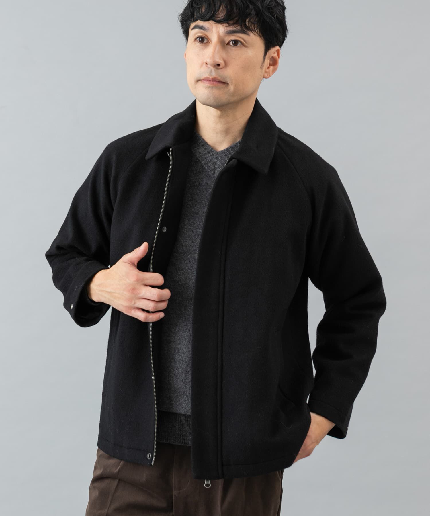 URBAN RESEARCH ROSSO「スーパー100 ショートブルゾン」|ブルゾン・スタジャン|ブラック