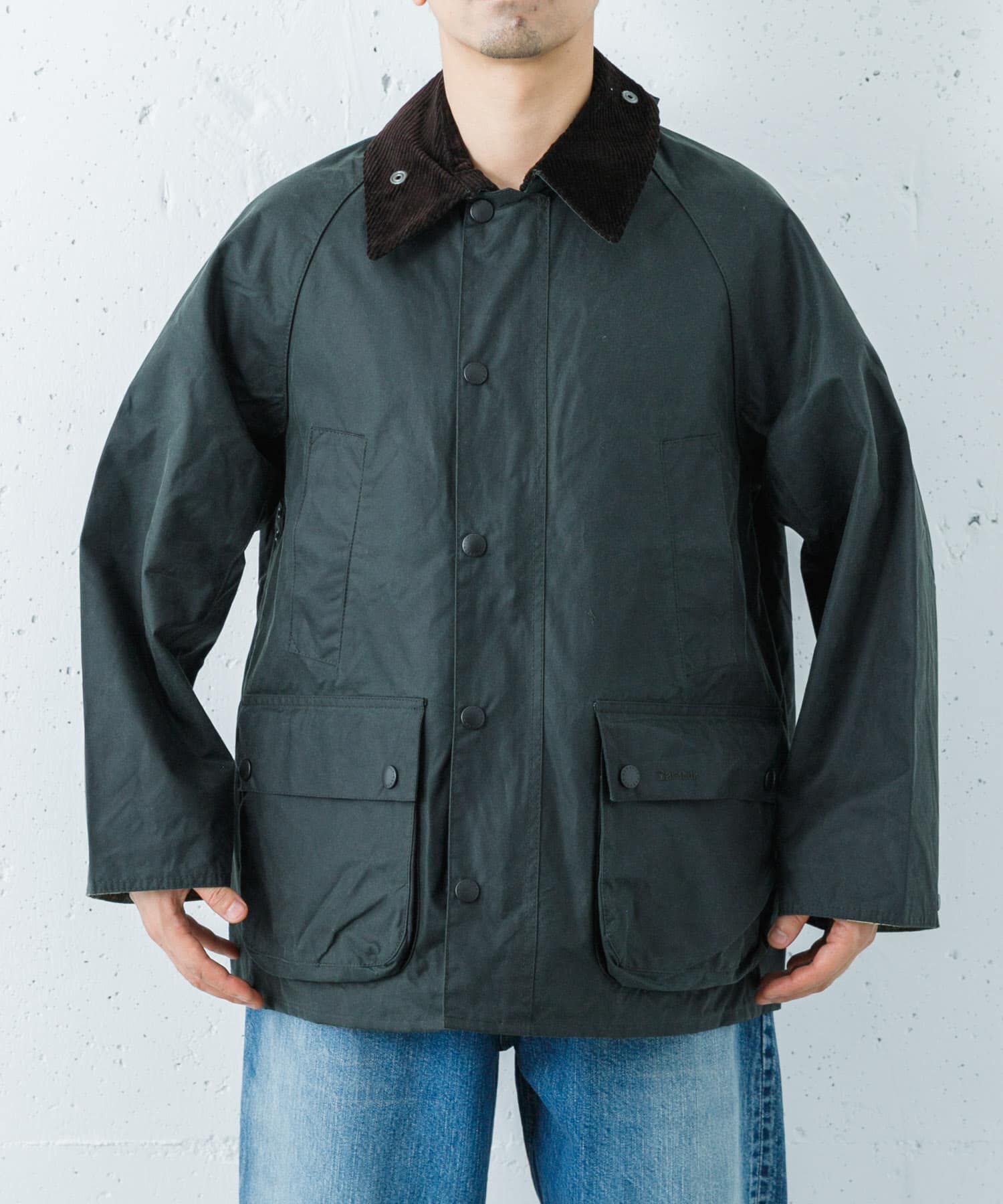 URBAN RESEARCH「Barbour　OS BEDALE WAX JACKET」|ノーカラーコート|
