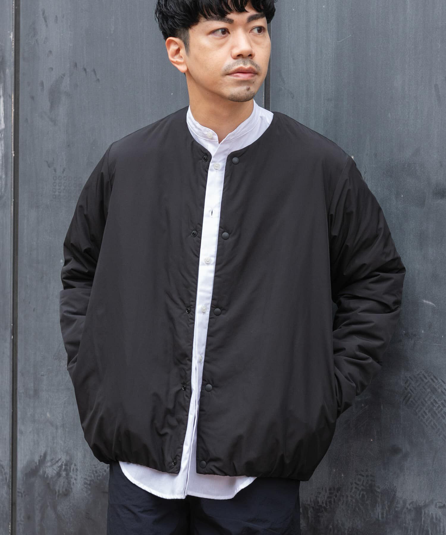 URBAN RESEARCH ROSSO「『XLサイズあり』NOUVELLE中綿ノーカラーブルゾン」|ブルゾン・スタジャン|