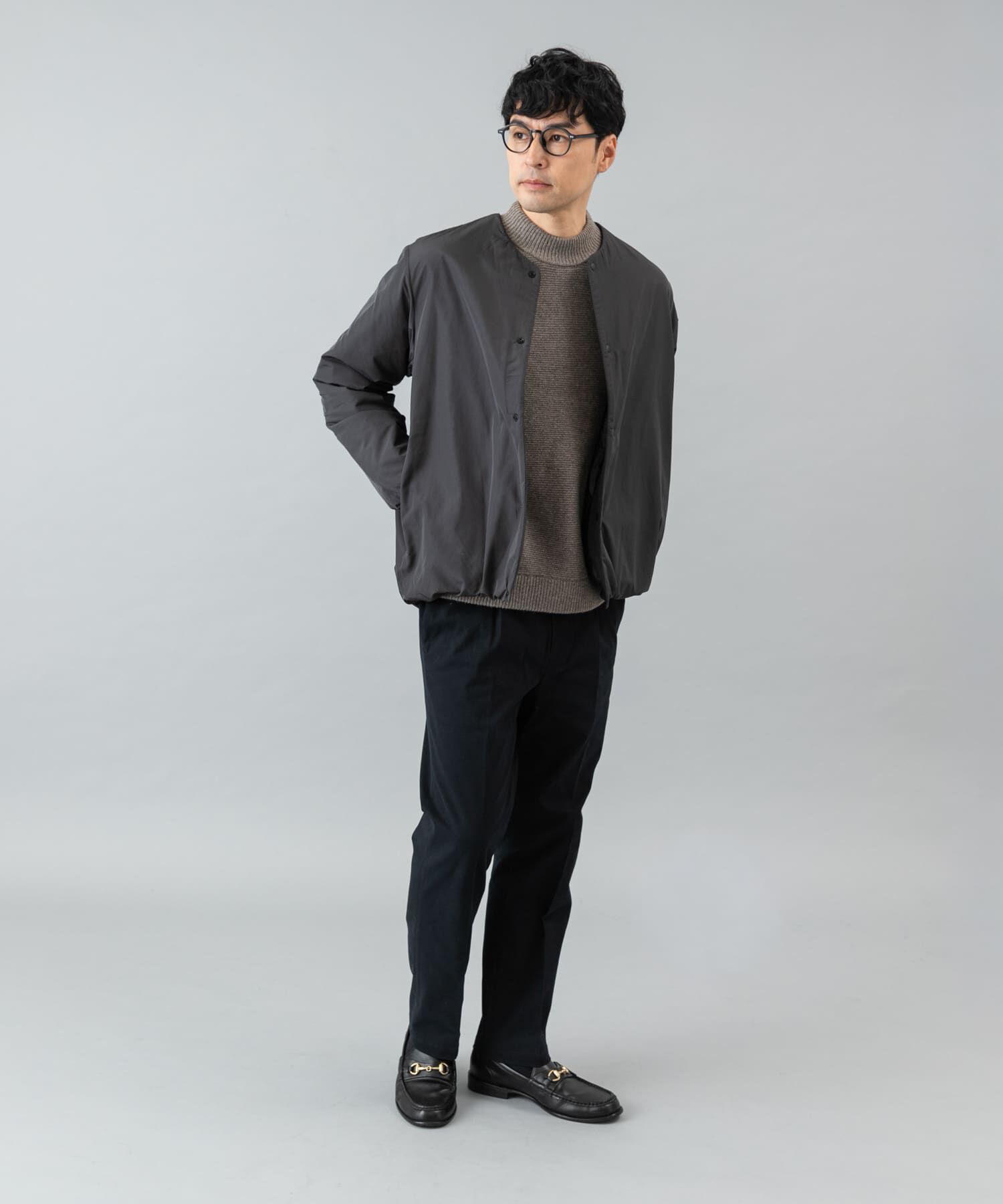 URBAN RESEARCH ROSSO「『XLサイズあり』NOUVELLE中綿ノーカラーブルゾン」|ブルゾン・スタジャン|