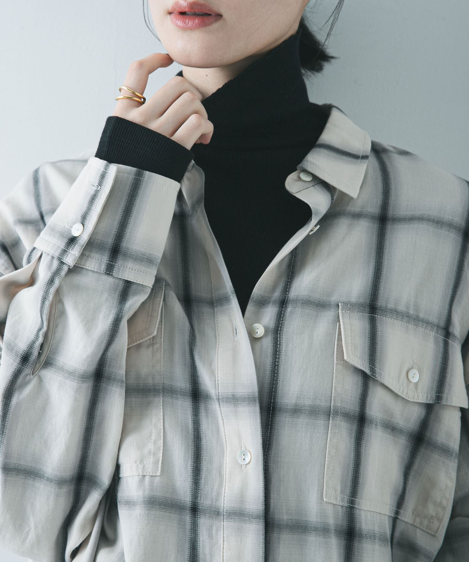 URBAN RESEARCH「オンブレーチェックオーバーシャツ」|シャツ・ブラウス|