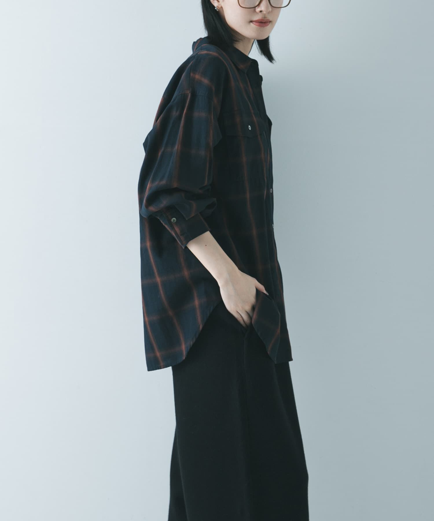 URBAN RESEARCH「オンブレーチェックオーバーシャツ」|シャツ・ブラウス|