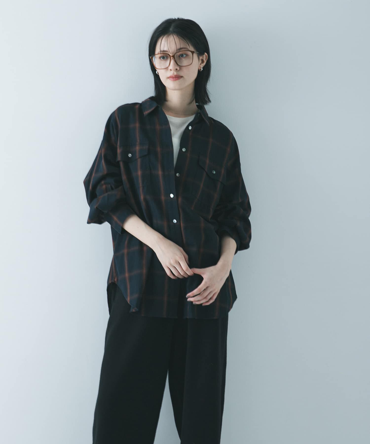 URBAN RESEARCH「オンブレーチェックオーバーシャツ」|シャツ・ブラウス|