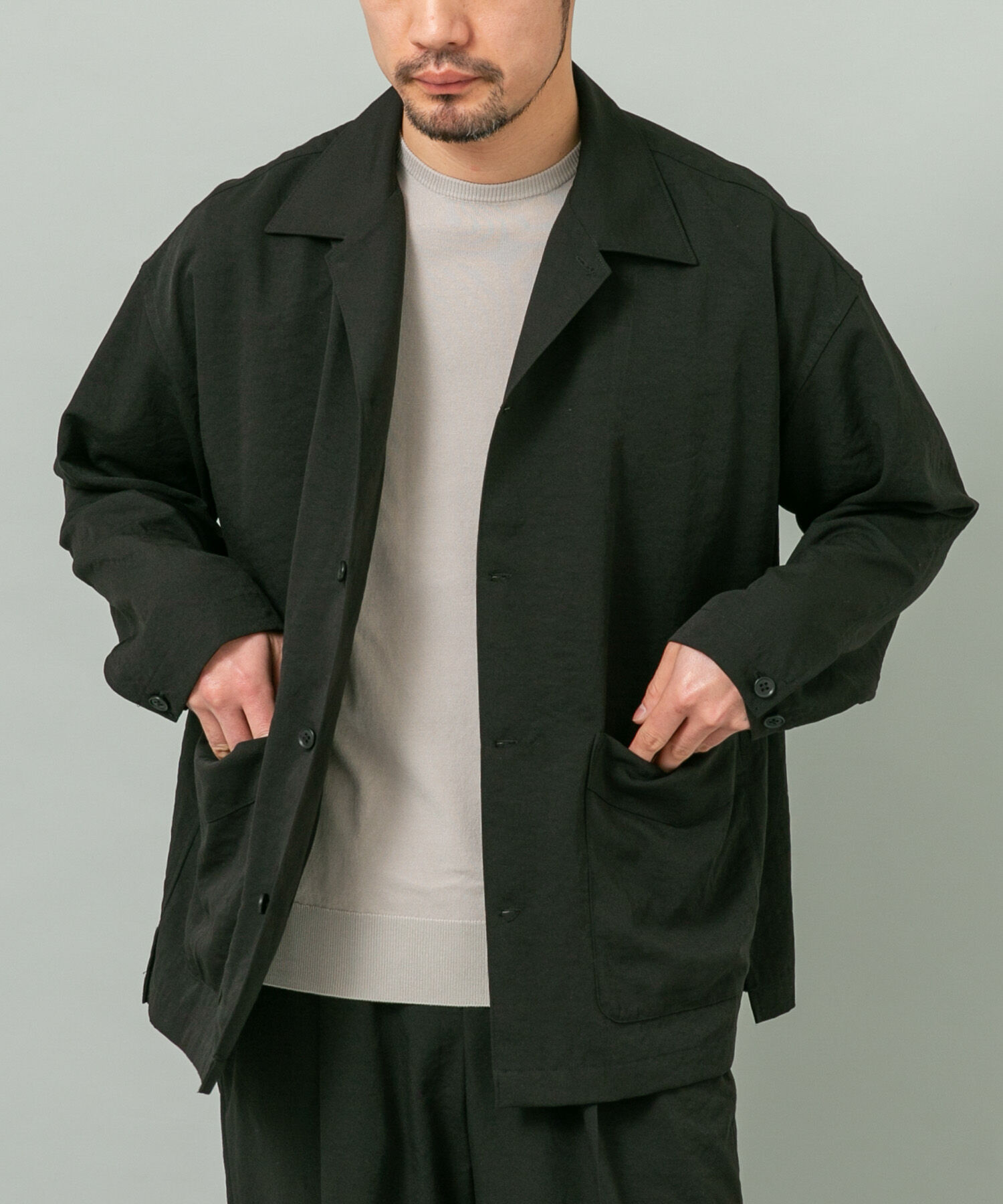 URBAN RESEARCH ROSSO「『セットアップ対応』ドライイージーシャツジャケット」|ノーカラーコート|