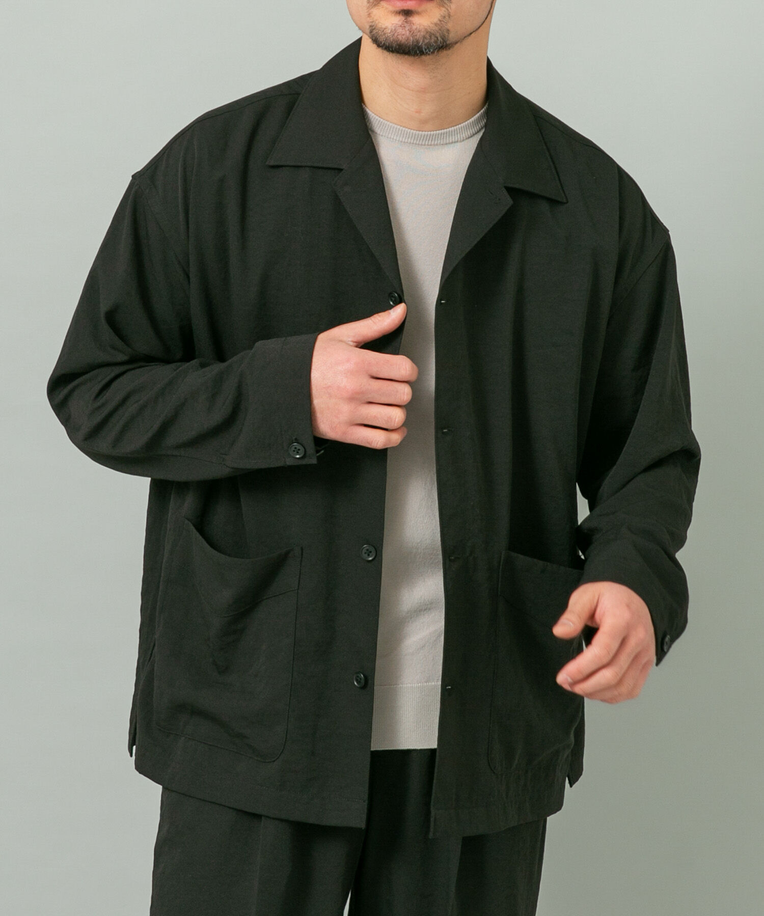 URBAN RESEARCH ROSSO「『セットアップ対応』ドライイージーシャツジャケット」|ノーカラーコート|
