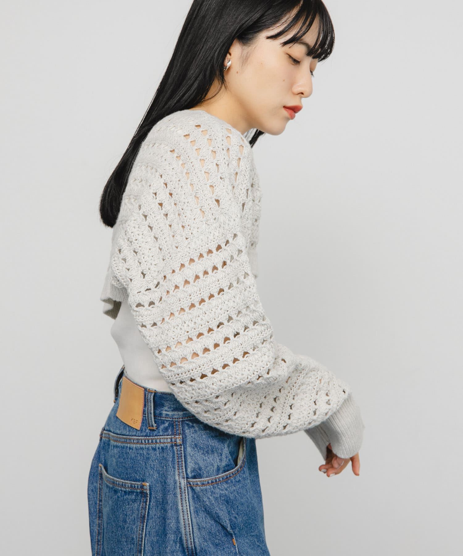  「透かし編みニットボレロ」|ニット・セーター|