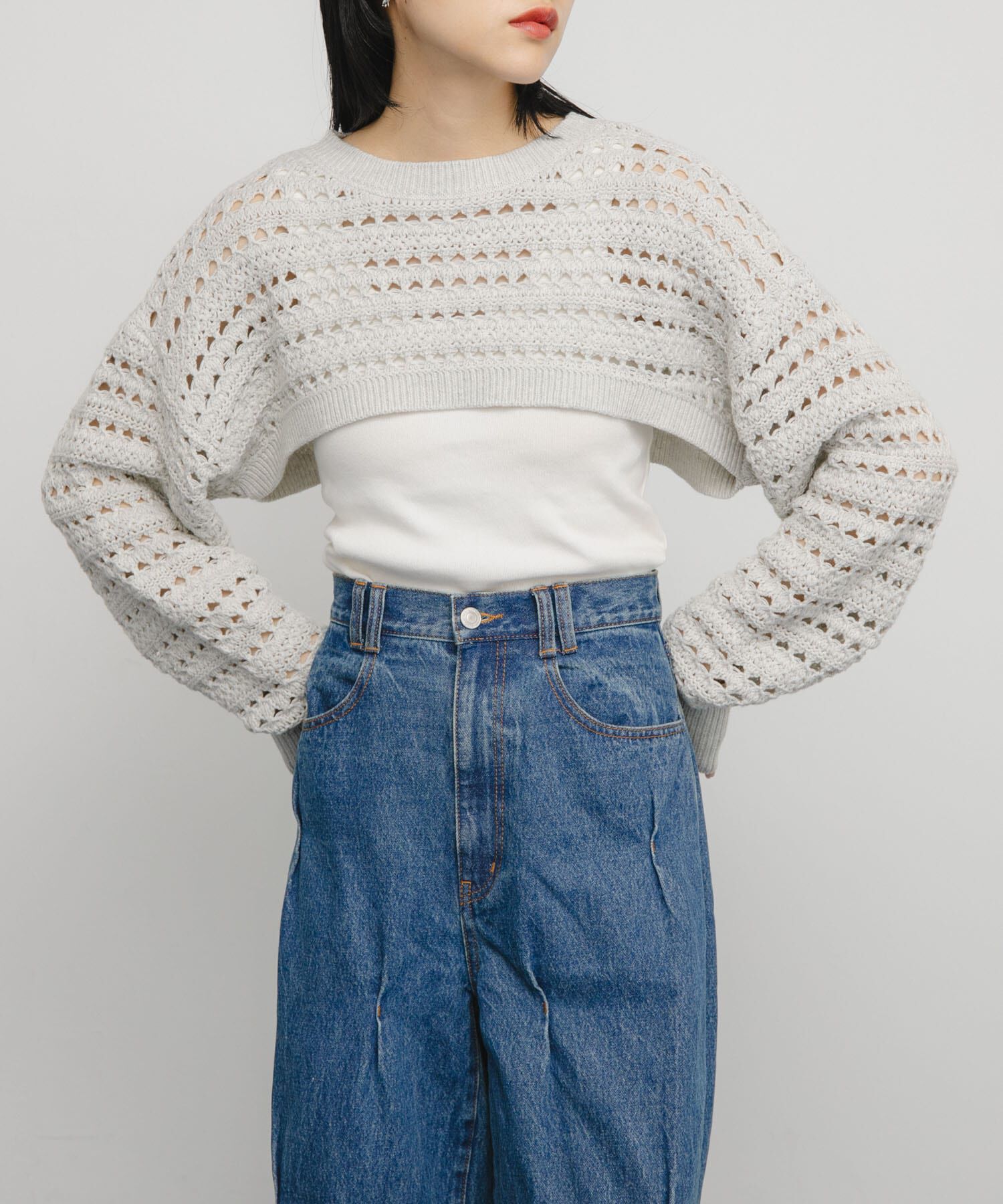  「透かし編みニットボレロ」|ニット・セーター|