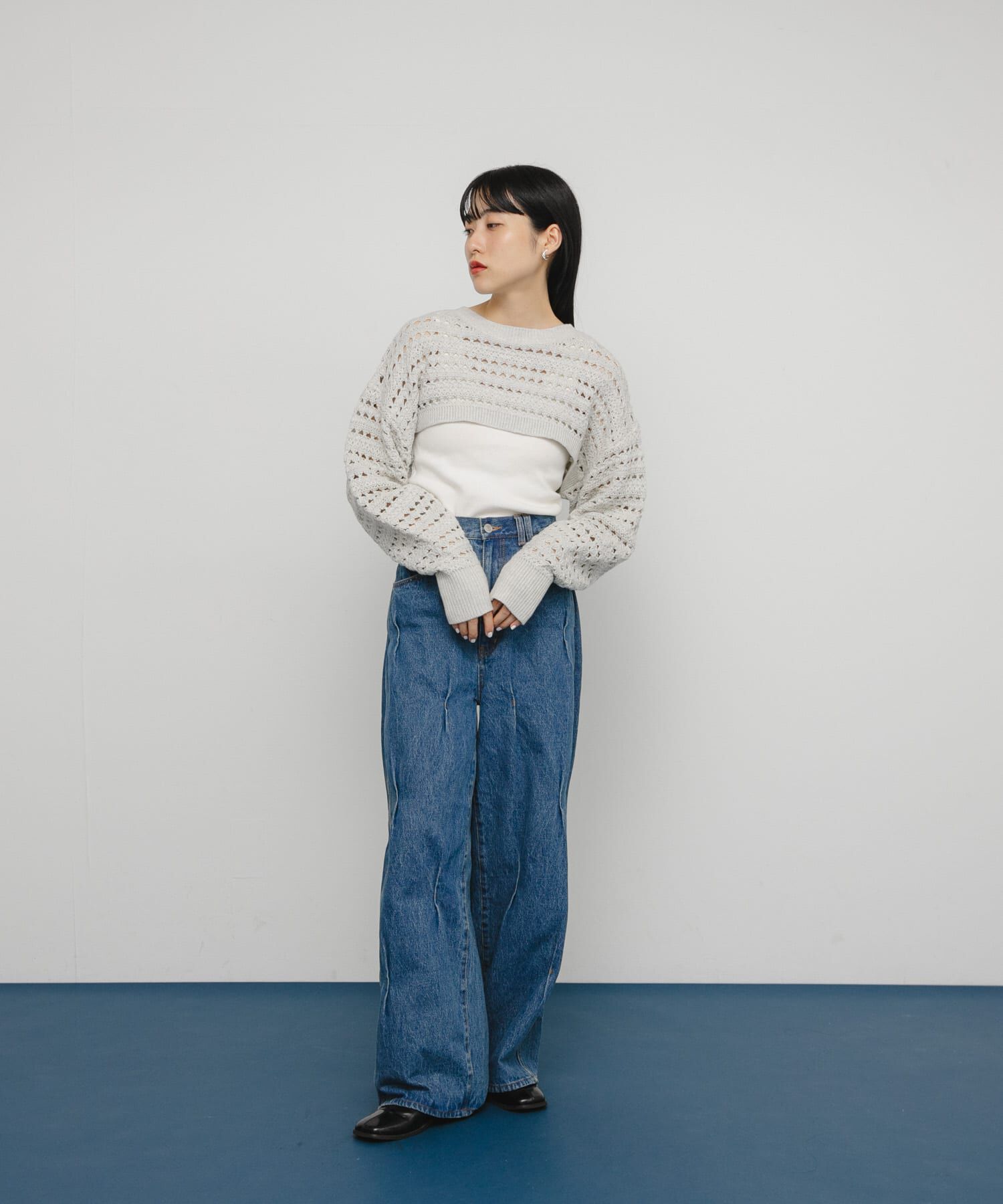  「透かし編みニットボレロ」|ニット・セーター|