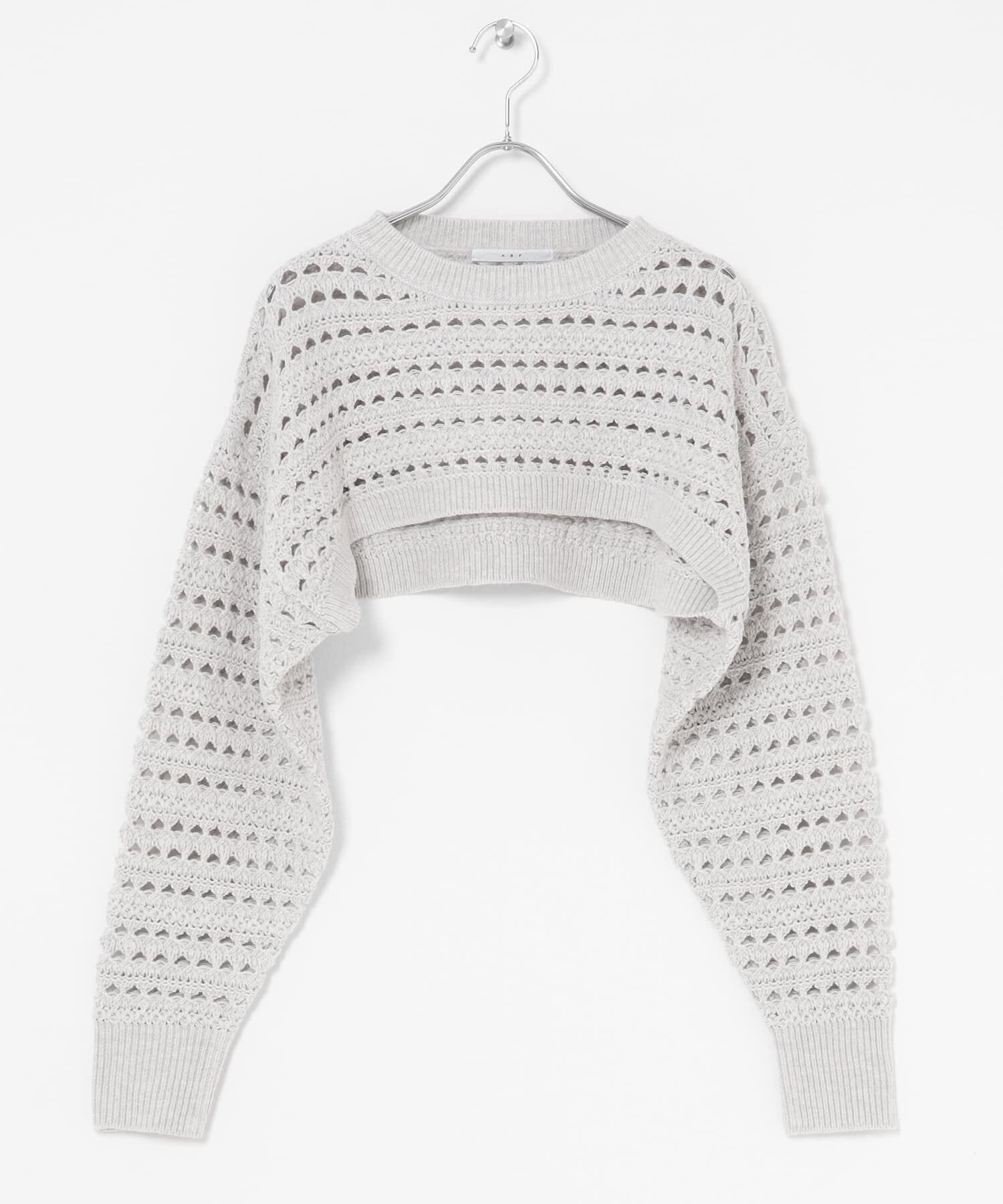  「透かし編みニットボレロ」|ニット・セーター|