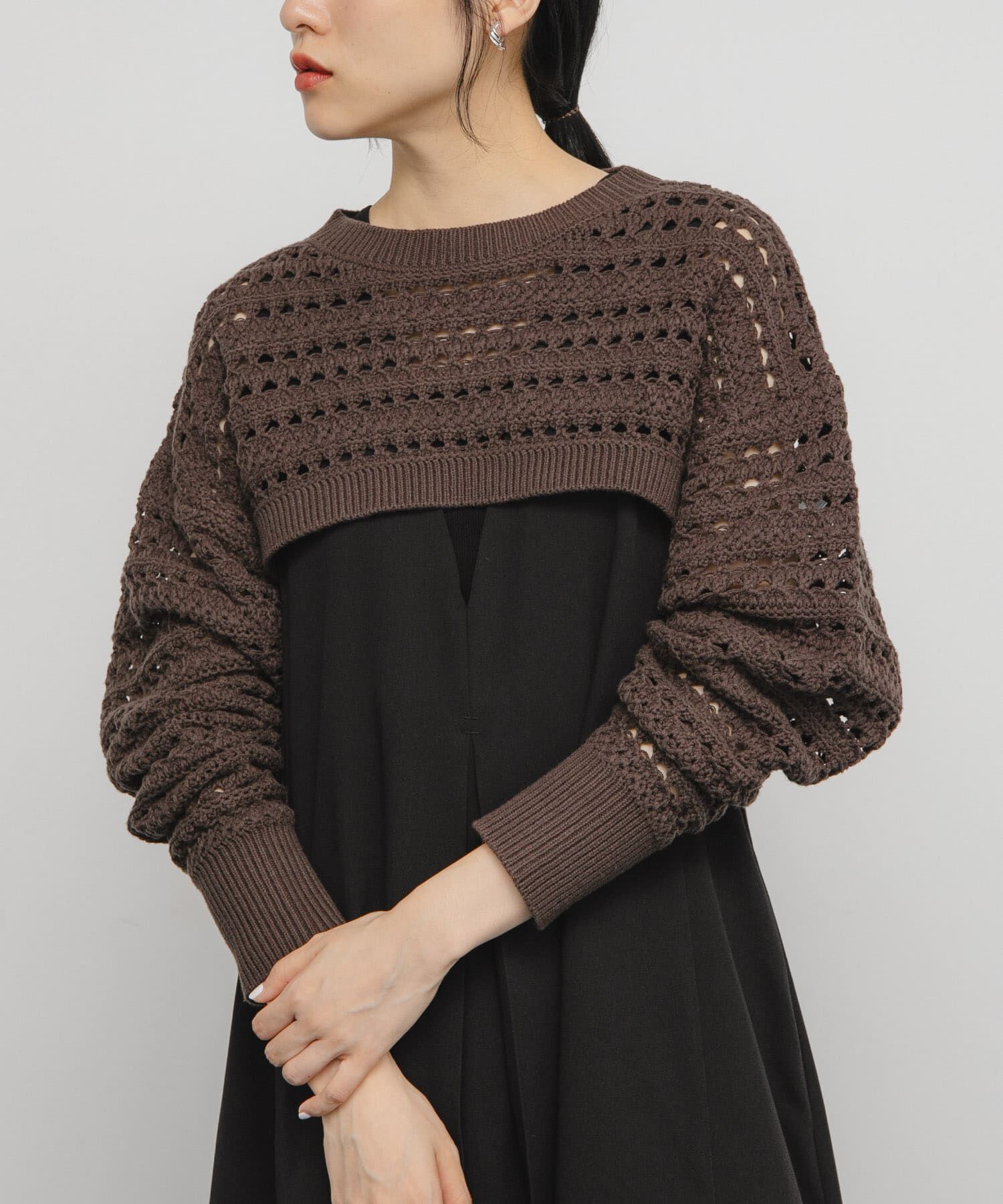  「透かし編みニットボレロ」|ニット・セーター|