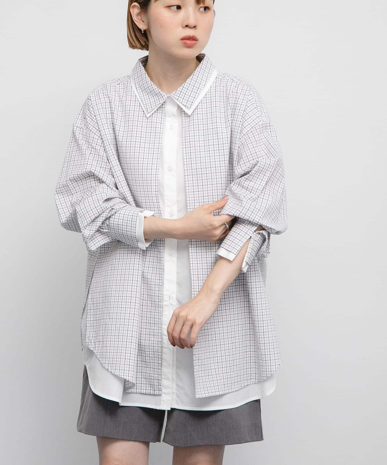  「チェックレイヤードBIGシャツ」|シャツ・ブラウス|