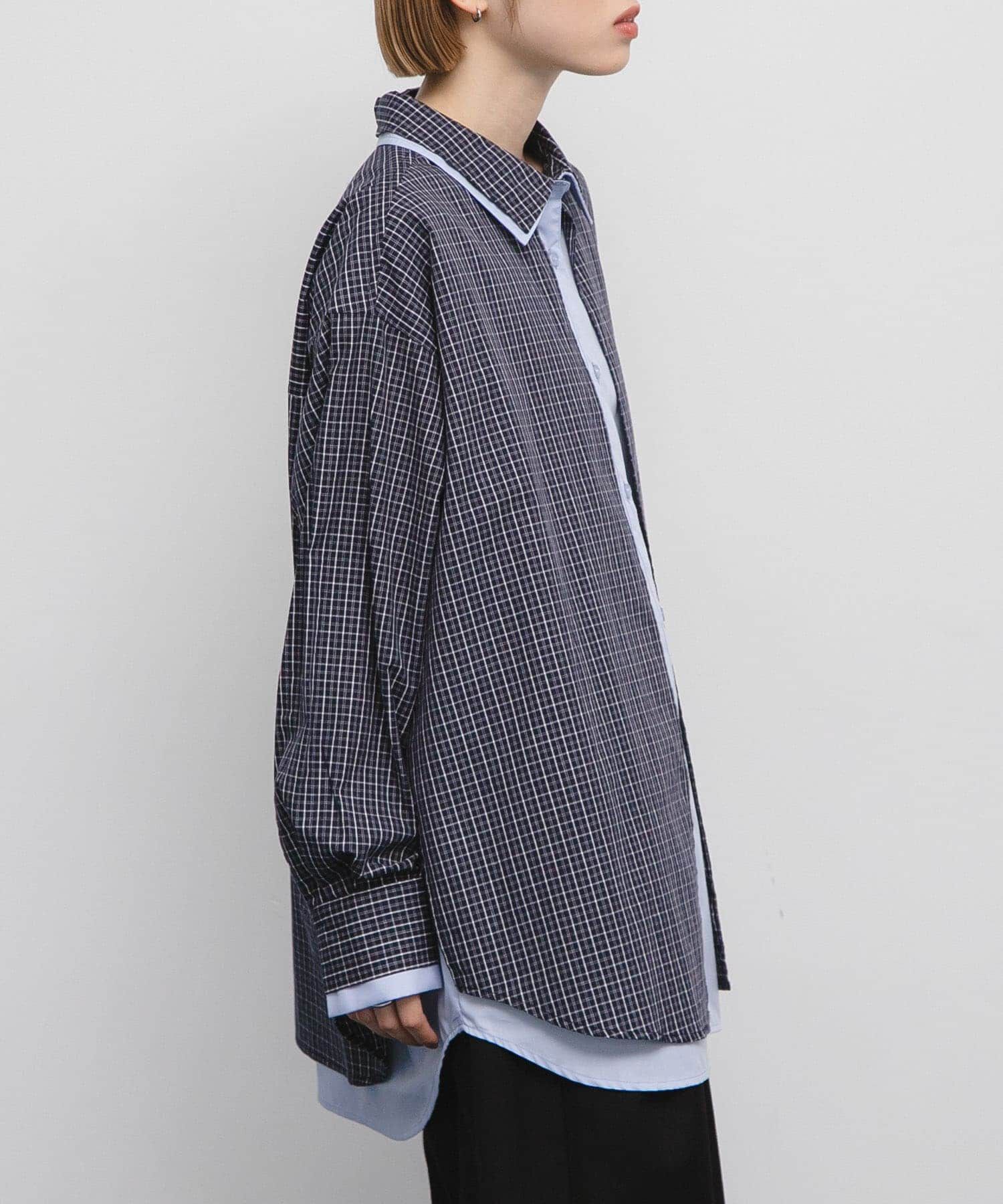  「チェックレイヤードBIGシャツ」|シャツ・ブラウス|