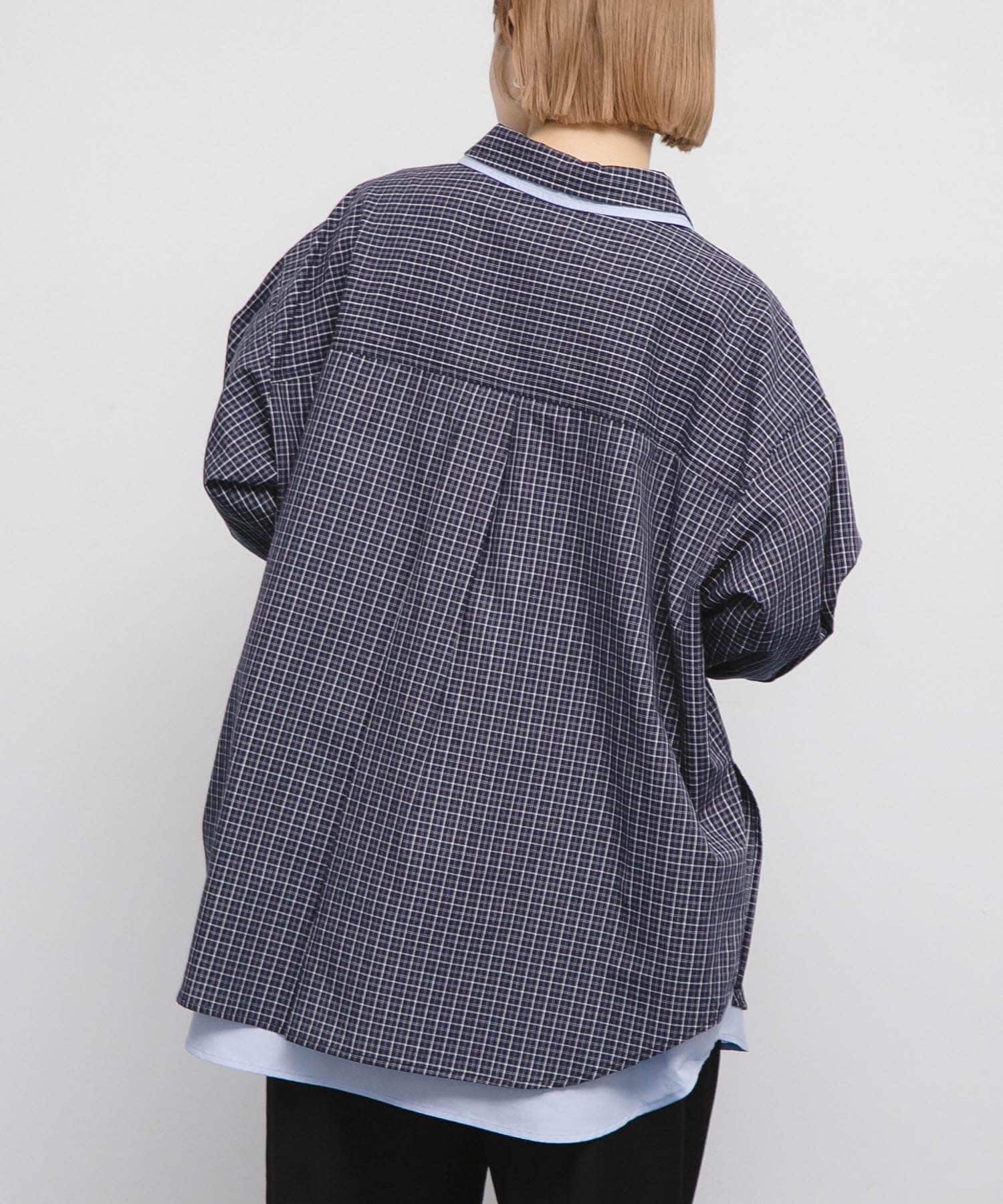 「チェックレイヤードBIGシャツ」|シャツ・ブラウス|