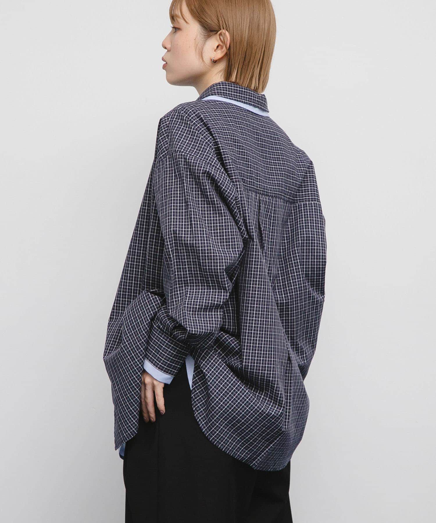  「チェックレイヤードBIGシャツ」|シャツ・ブラウス|