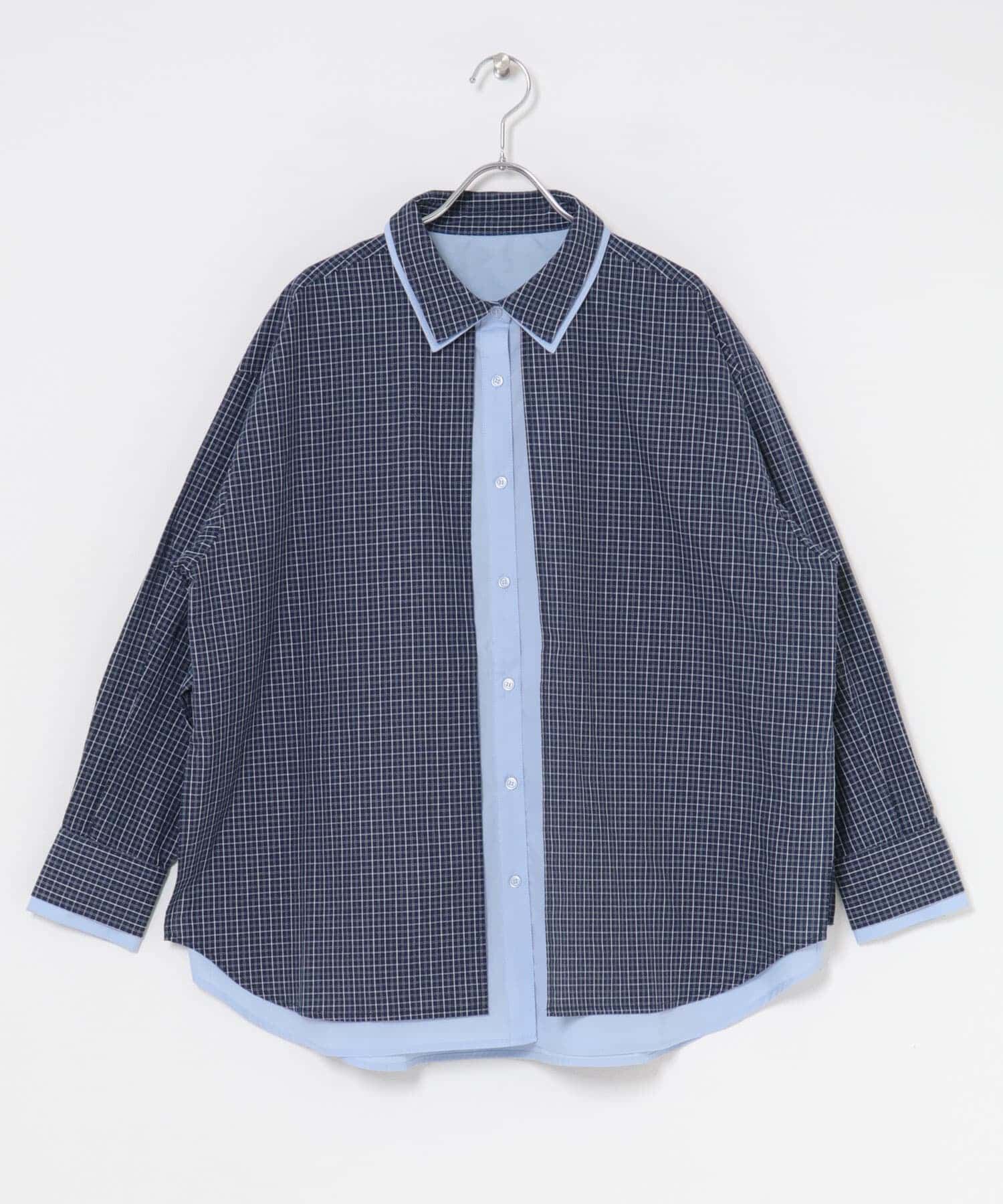  「チェックレイヤードBIGシャツ」|シャツ・ブラウス|