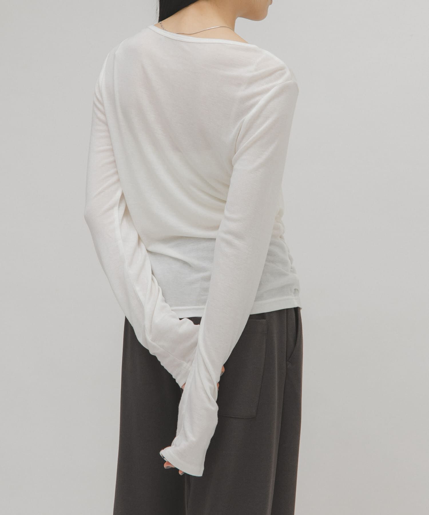  「アシメドレープTEE」|Tシャツ・カットソー|