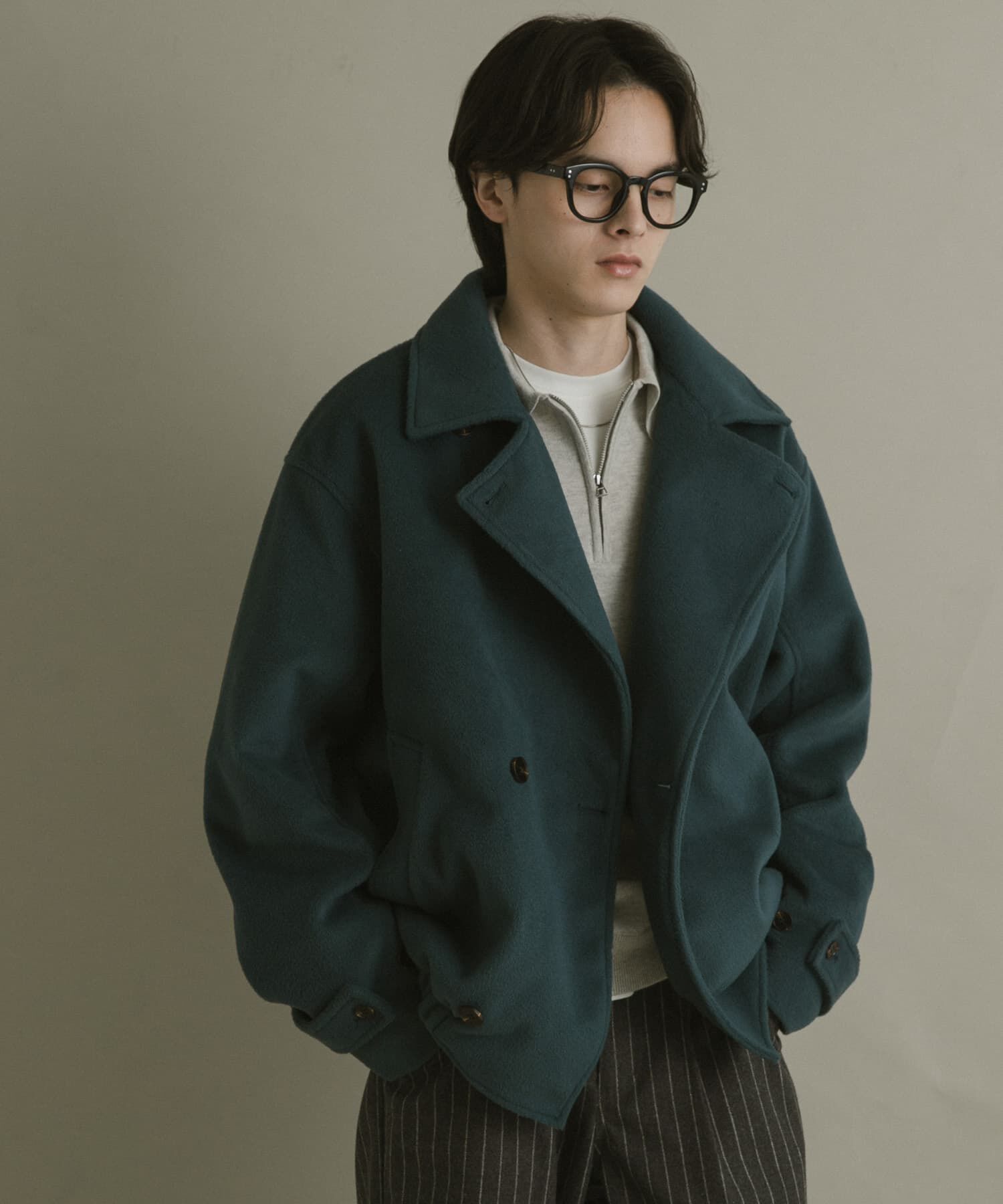 SENSE OF PLACE by URBAN RESEARCH「シャギーダブルスタンドブルゾン」|ブルゾン・スタジャン|ブルー