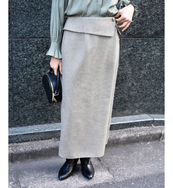 le.coeur blanc「《手洗い可能》裏起毛チェックストレートスカート」|スカート|