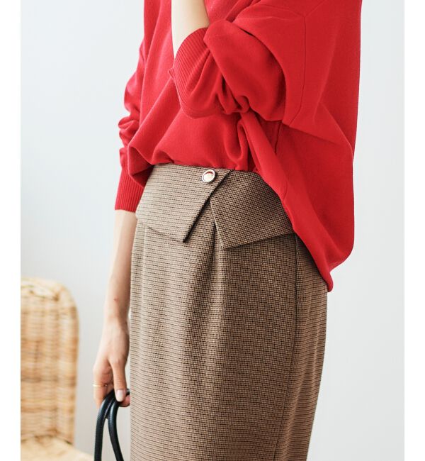 le.coeur blanc「《手洗い可能》裏起毛チェックストレートスカート」|スカート|