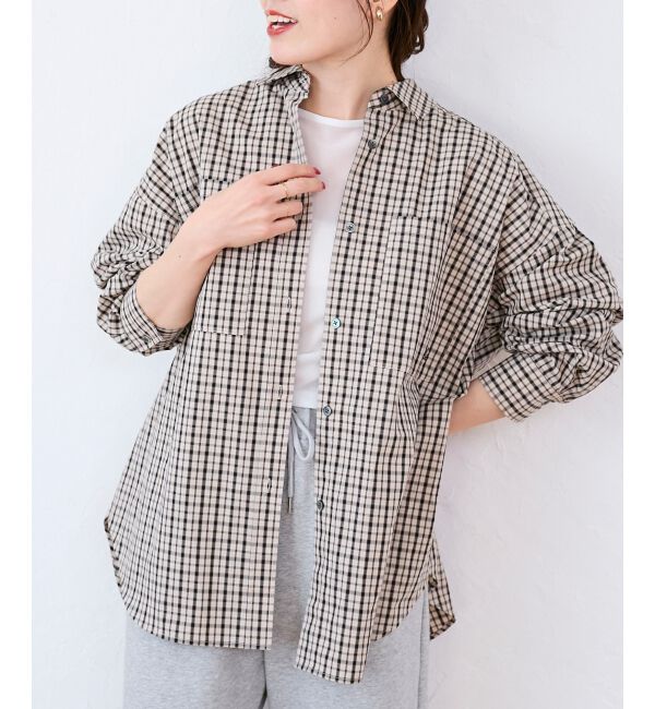  「エンブロイダリー2WAYチェックシャツ」|シャツ・ブラウス|
