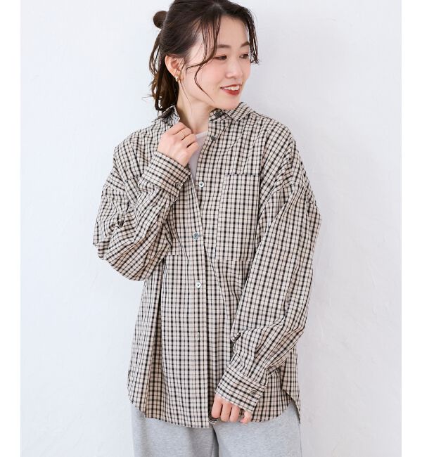  「エンブロイダリー2WAYチェックシャツ」|シャツ・ブラウス|
