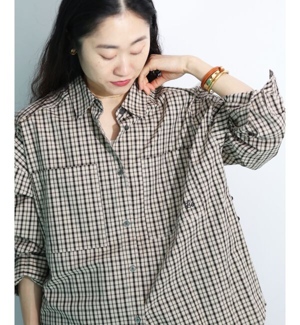  「エンブロイダリー2WAYチェックシャツ」|シャツ・ブラウス|
