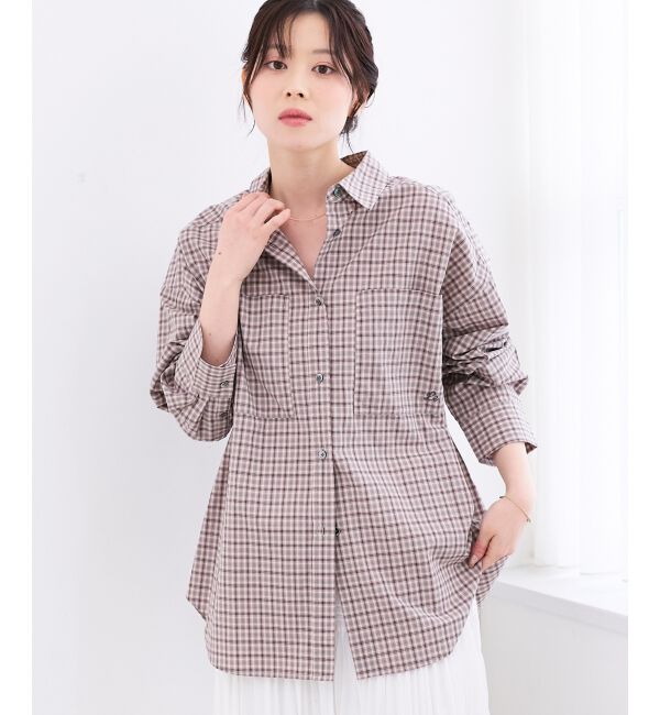  「エンブロイダリー2WAYチェックシャツ」|シャツ・ブラウス|