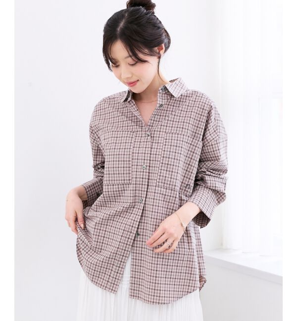  「エンブロイダリー2WAYチェックシャツ」|シャツ・ブラウス|