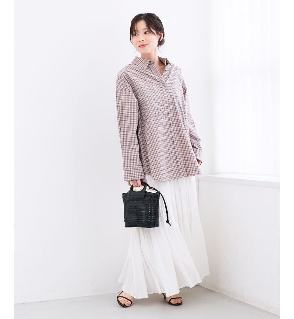  「エンブロイダリー2WAYチェックシャツ」|シャツ・ブラウス|