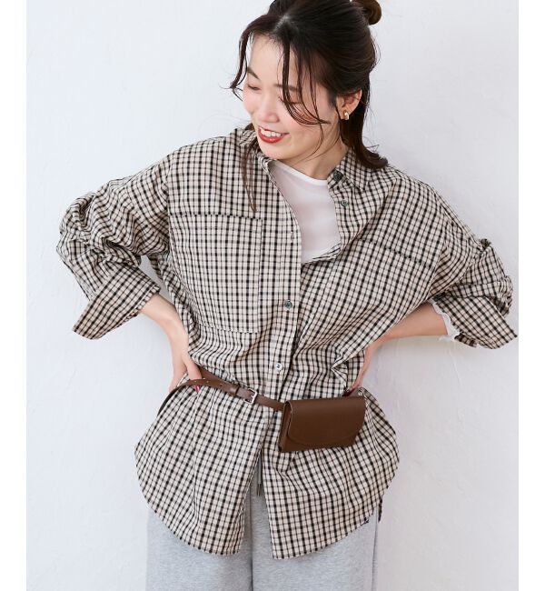  「エンブロイダリー2WAYチェックシャツ」|シャツ・ブラウス|