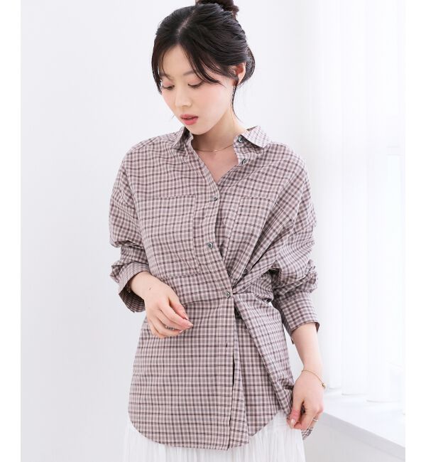  「エンブロイダリー2WAYチェックシャツ」|シャツ・ブラウス|