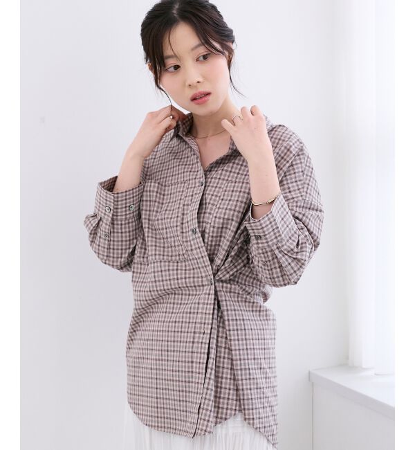  「エンブロイダリー2WAYチェックシャツ」|シャツ・ブラウス|