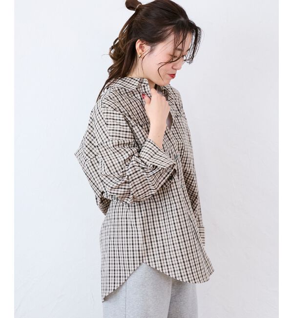  「エンブロイダリー2WAYチェックシャツ」|シャツ・ブラウス|