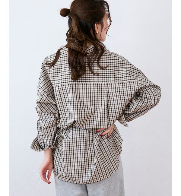  「エンブロイダリー2WAYチェックシャツ」|シャツ・ブラウス|
