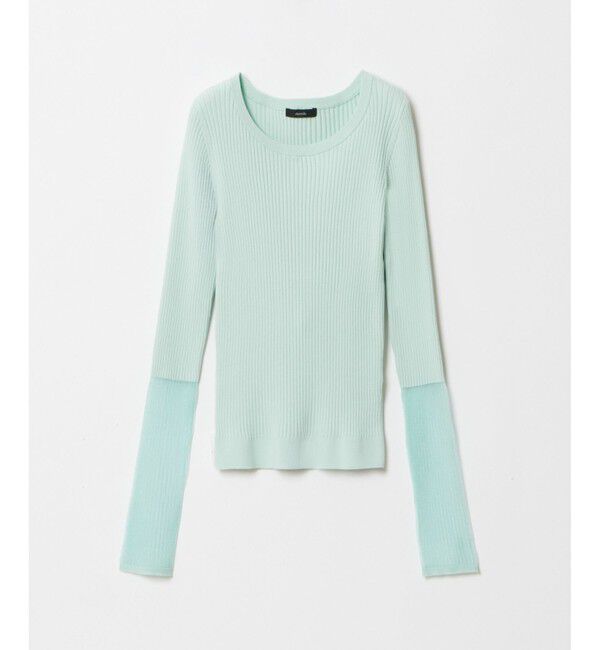 allureville「シアーカフスラウンドネックプルオーバー」|ニット・セーター|