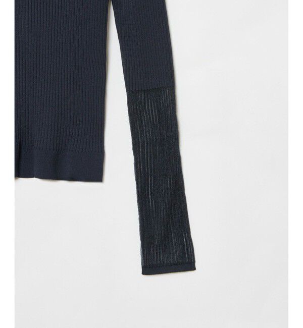 allureville「シアーカフスラウンドネックプルオーバー」|ニット・セーター|