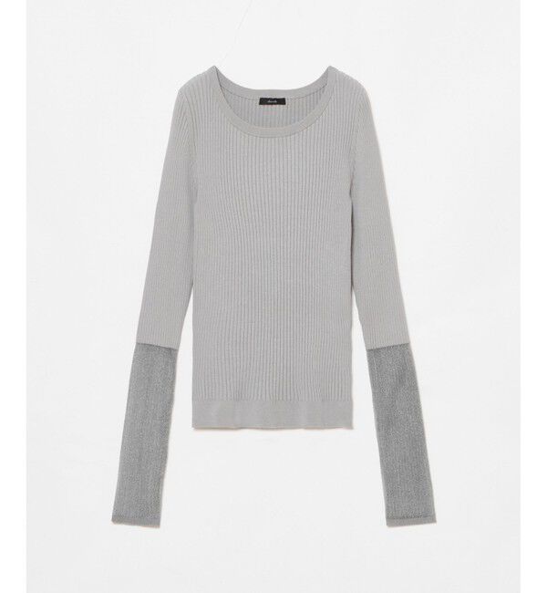 allureville「シアーカフスラウンドネックプルオーバー」|ニット・セーター|