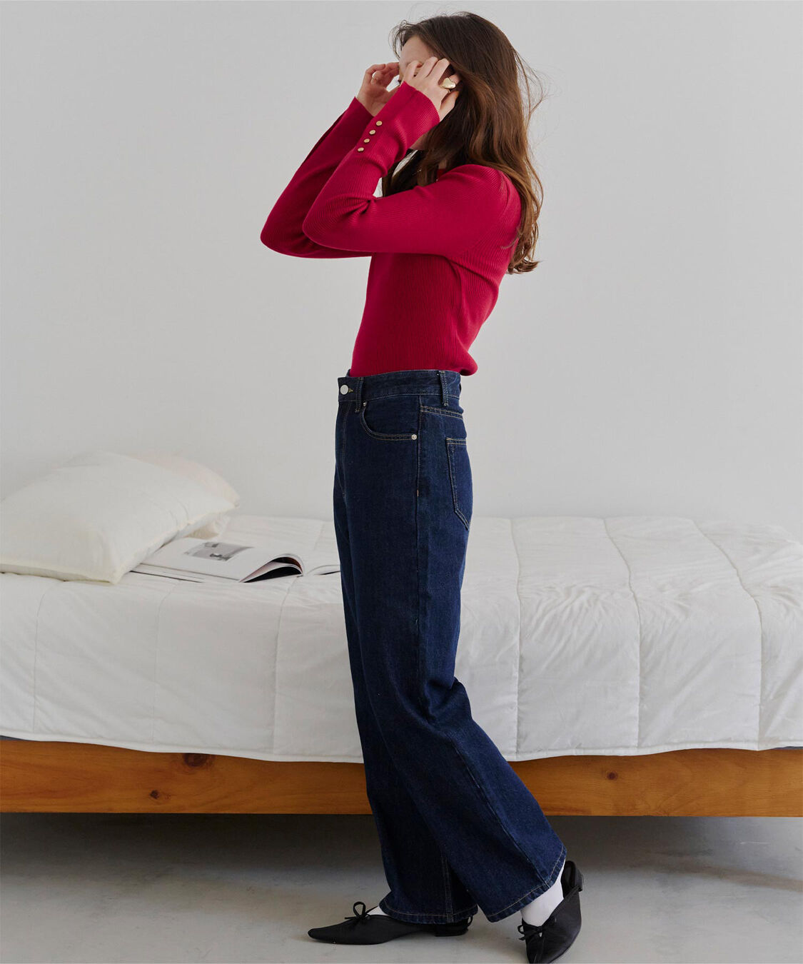 titivate「ボートネックゴールド釦デザインニット」|ニット・セーター|