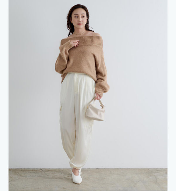 ur's「【星玲奈さんコラボアイテム】ウールブレンドオフショルダーニット」|ニット・セーター|